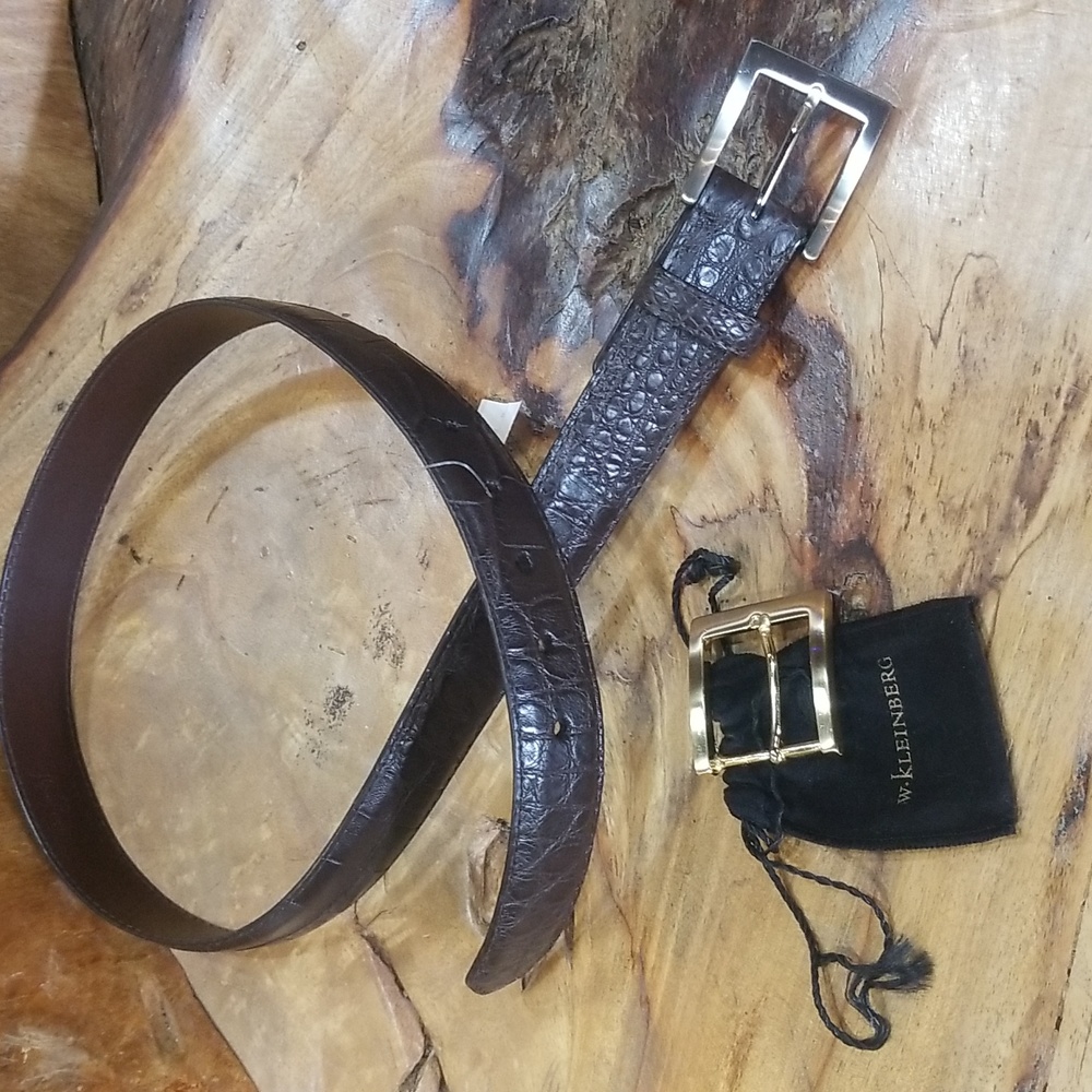 W. Kleinberg Brown Alligator Belt